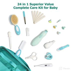 img 3 attached to 24 in 1 Baby Healthcare and Grooming Kit: Electric Nail Trimmer Set, Lupantte Nursery Care Kit, Toddler Nail Clippers, Medicine Dispenser, Infant Comb, Brush, and More. Explore our Range of Baby Care Products.