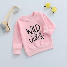 img 3 attached to Adorable Wild Like My Curls Baby Girl Sweater Tops: Fall/Winter Collection 1-6Y