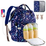 🎒 oraniful diaper backpack: waterproof, multi-functional baby nappy bag with insulated bottle pockets, usb charging port, changing pads, and stroller straps (navy) logo