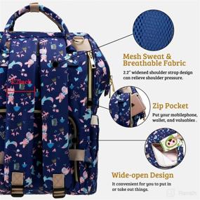 img 1 attached to 🎒 ORANIFUL Diaper Backpack: Waterproof, Multi-Functional Baby Nappy Bag with Insulated Bottle Pockets, USB Charging Port, Changing Pads, and Stroller Straps (Navy)