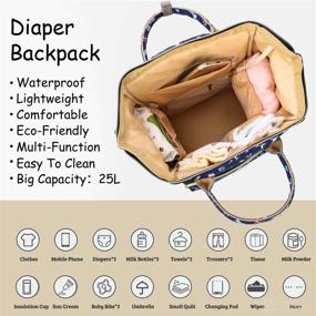 img 3 attached to 🎒 ORANIFUL Diaper Backpack: Waterproof, Multi-Functional Baby Nappy Bag with Insulated Bottle Pockets, USB Charging Port, Changing Pads, and Stroller Straps (Navy)