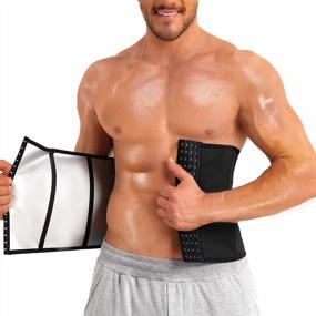 img 4 attached to Maximize Your Workouts With Men'S Waist Trainer Trimmer Belt Body Shaper And Sweat Sport Girdle Waist Cincher