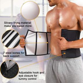 img 3 attached to Maximize Your Workouts With Men'S Waist Trainer Trimmer Belt Body Shaper And Sweat Sport Girdle Waist Cincher