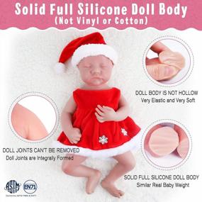 img 2 attached to Реалистичная силиконовая кукла размером 17 дюймов: Vollence Soft Reborn Girl, материал без винила