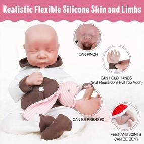 img 1 attached to Реалистичная силиконовая кукла размером 17 дюймов: Vollence Soft Reborn Girl, материал без винила