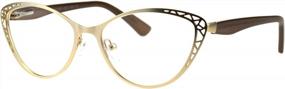 img 4 attached to Stylish Women'S Reading Glasses With Metal Rim And Cat Eye Design