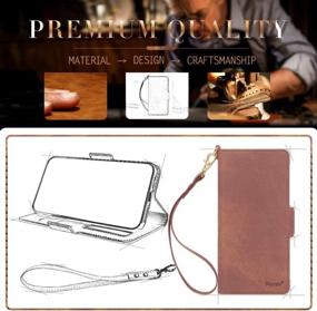 img 3 attached to Premium Handmade Brown Wallet Case For Samsung Galaxy Note 20 6.7" With RFID Blocking, Multiple Card Slots, Detachable Hand Strap - Skycase Galaxy Note 20 Case 2020