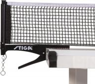 stiga premium clipper 72” regulation table tennis net and post set with easy setup, spring clip activation, black & white logo