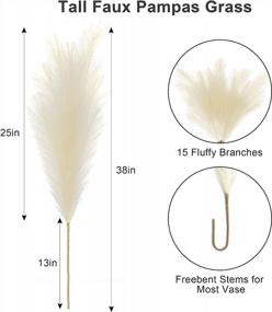 img 2 attached to Add Boho Flair To Your Home With Alishomtll'S 5 Piece 38'' Faux Pampas Grass Bundle!