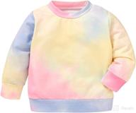 👶 toddler baby girls fashion sweatshirt: leopard & tie dye casual blouse top for fall/winter outfit logo