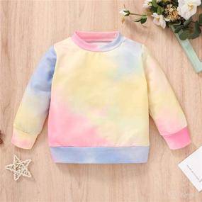 img 3 attached to 👶 Toddler Baby Girls Fashion Sweatshirt: Leopard & Tie Dye Casual Blouse Top for Fall/Winter Outfit