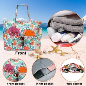 img 2 attached to Extra Large Women'S Waterproof Beach Tote With Wet Compartment - Ideal Pool Bag For Weekender Travel, Gym And Carry On