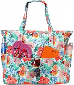 img 4 attached to Extra Large Women'S Waterproof Beach Tote With Wet Compartment - Ideal Pool Bag For Weekender Travel, Gym And Carry On