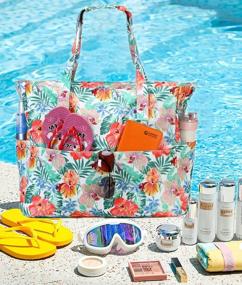 img 3 attached to Extra Large Women'S Waterproof Beach Tote With Wet Compartment - Ideal Pool Bag For Weekender Travel, Gym And Carry On