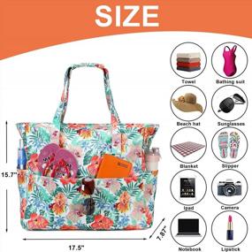 img 1 attached to Extra Large Women'S Waterproof Beach Tote With Wet Compartment - Ideal Pool Bag For Weekender Travel, Gym And Carry On