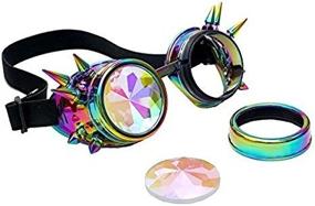 img 2 attached to Steampunk Goggles With Rainbow Crystal Kaleidoscope Lenses For Halloween Rave