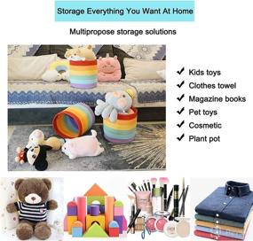 img 2 attached to 🌈 Organize with Style: AUTONOMIER 3-Pack Rainbow Cotton Rope Storage Baskets - Cube Storage Bins, Toy & Decorative Woven Baskets