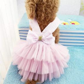img 4 attached to 🐶 SEO-Optimized: Pet Dog Princess Dresses with Striped Mesh for Fashionable Canines