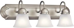 img 4 attached to Kichler Lighting Brushed Nickel Three Light Bath Fixture: Model 5337NIS