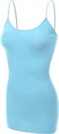 emmalise women's basic plain long camisole cami tank top, aqua, medium logo