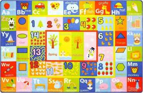 img 3 attached to AROGAN Kids Educational Playmat Rug with Numbers, Shapes, Animals Pattern - Non Slip Play Rug for Nursery, Bedroom, Play Room - 3x5 Feet