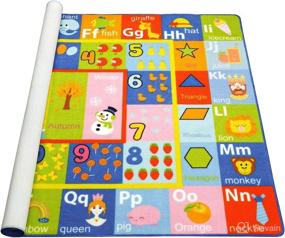 img 4 attached to AROGAN Kids Educational Playmat Rug with Numbers, Shapes, Animals Pattern - Non Slip Play Rug for Nursery, Bedroom, Play Room - 3x5 Feet