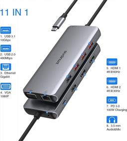 img 3 attached to Ultimate USB-C Docking Station - Dual Monitor HDMI, Ethernet And Multiple Ports For Dell, HP, Surface And Lenovo