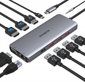 img 4 attached to Ultimate USB-C Docking Station - Dual Monitor HDMI, Ethernet And Multiple Ports For Dell, HP, Surface And Lenovo