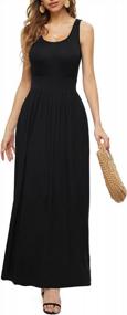 img 4 attached to Women'S Sleeveless Maxi Dress: LILBETTER Empire Waist Casual Long Dresses With Pockets