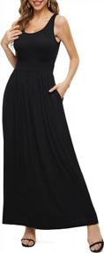 img 2 attached to Women'S Sleeveless Maxi Dress: LILBETTER Empire Waist Casual Long Dresses With Pockets