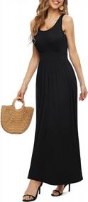 img 3 attached to Women'S Sleeveless Maxi Dress: LILBETTER Empire Waist Casual Long Dresses With Pockets