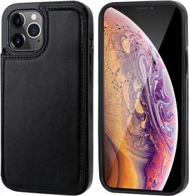 img 2 attached to ONETOP IPhone 12 Pro Max Wallet Case With Multiple Card Slots, Kickstand, Double Magnetic Clasp, And Shockproof Cover - PU Leather Case For 6.7 Inch Screen (Black)