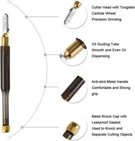 img 3 attached to 🖌️ IMT Pencil Style Glass Cutter: Professional Oil Feed Tool for Mosaic/Tiles/Stained Glass, Tungsten Carbide Tip, Replaceable Head, and Oil Reservoir. 2mm-12mm Cut Sizes.