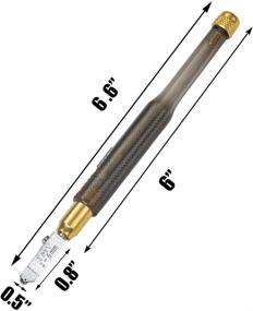 img 2 attached to 🖌️ IMT Pencil Style Glass Cutter: Professional Oil Feed Tool for Mosaic/Tiles/Stained Glass, Tungsten Carbide Tip, Replaceable Head, and Oil Reservoir. 2mm-12mm Cut Sizes.