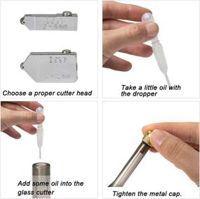 img 1 attached to 🖌️ IMT Pencil Style Glass Cutter: Professional Oil Feed Tool for Mosaic/Tiles/Stained Glass, Tungsten Carbide Tip, Replaceable Head, and Oil Reservoir. 2mm-12mm Cut Sizes.