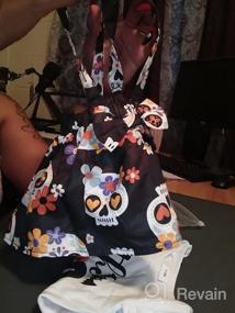 img 5 attached to SOBOWO Newborn Baby Girl Halloween Outfits Ruffle Romper Pumpkin Bat Ghost Suspender Skirt Headband 3Pcs Clothes Set