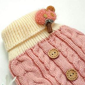 img 2 attached to 🐾 Winter Dog Warm Sweater: Knitted Turtleneck Sweater with Button Decoration for Small Dog Chihuahua (S, Pink)