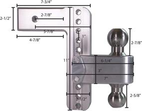 img 1 attached to 🔧 Weigh Safe LTB8-2.5-KA-CER-BLA Drop Hitch Receiver: Adjustable & Black - Explore Now!