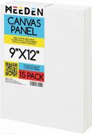 meeden 15-pack canvas boards for painting, 9x12 inches blank white canvas panels, 100% cotton, 8 oz gesso-primed, canvas art supplies 9x12 for oil, acrylic, pouring, airbrushing & gouache logo