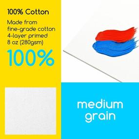 img 3 attached to MEEDEN 15-Pack Canvas Boards For Painting, 9X12 Inches Blank White Canvas Panels, 100% Cotton, 8 Oz Gesso-Primed, Canvas Art Supplies 9X12 For Oil, Acrylic, Pouring, Airbrushing & Gouache