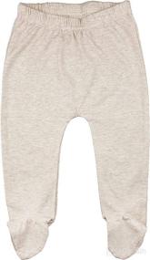 img 2 attached to 🐻 123 Bear Baby Soft Cotton Spandex Pants with Built-in Feet