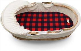 img 2 attached to Red Buffalo Plaid Soft & Stretchy Bassinet Fitted Sheet 2-Pack For Pad/Mattress - BlueSnail