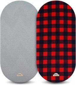 img 4 attached to Red Buffalo Plaid Soft & Stretchy Bassinet Fitted Sheet 2-Pack For Pad/Mattress - BlueSnail