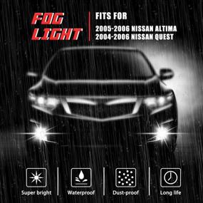 img 2 attached to 🚗 Driving Fog Lights Lamps Replacement for Nissan Altima, Pathfinder, Versa (2007-2018, 2013-2018, 2012-2019) - H11 12V 55W Halogen Bulbs & Switch Included