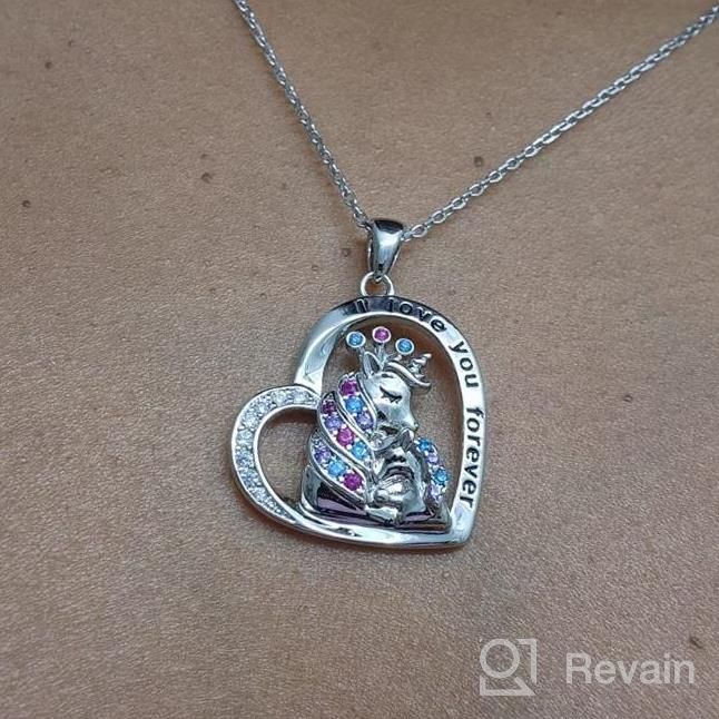 img 1 attached to 925 Sterling Silver Unicorn Heart Pendant Necklace With CZ Stones - Girls Women Gifts For Birthday Christmas review by Hannah Turner