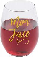 elegant libbey tumbler: momstir mom juice funny wine glass 15oz for mammas - perfect mother's day gift! logo