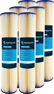 6 pack spiropure spc-45-2001 20x4.5 1 micron polyester sediment filter replacement logo