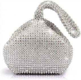 img 4 attached to Women Silver Evening Bag Clutch Purse Rhinestones Bags For Party Cocktail Wedding 6.0Inch Android IOS Phones