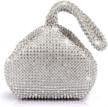 women silver evening bag clutch purse rhinestones bags for party cocktail wedding 6.0inch android ios phones logo