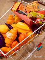 img 1 attached to Sturdy Kids Shopping Cart Trolley With 46 PCS Of Pretend Play Food, Ideal For Role Play And Educational Play Kitchen Activities, Perfect Toy For Boys And Girls review by Steven Hanson